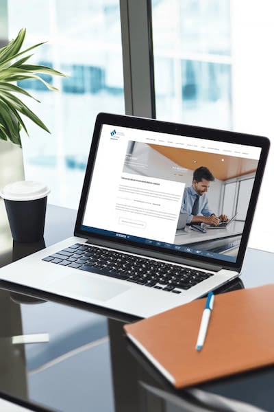 laptop on a desk