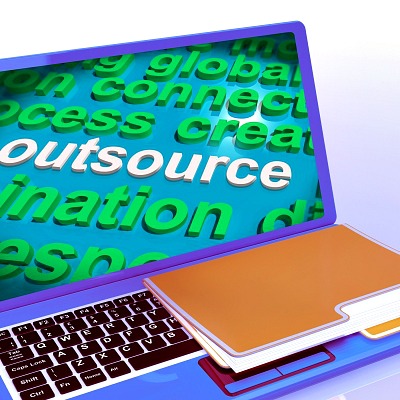  how to choose a freelance writer -Outsource Word Cloud Laptop Shows Subcontract And Freelance by Stuart Miles