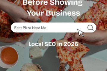 google search example with pizza background