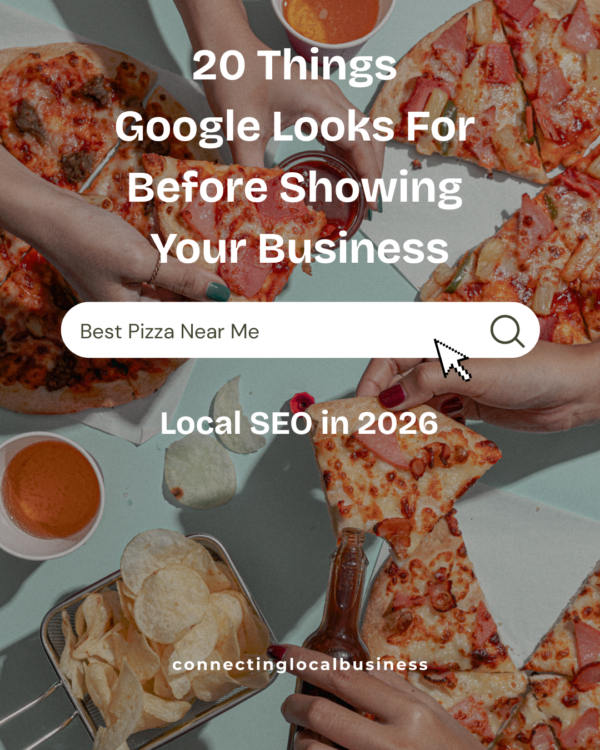 google search example with pizza background