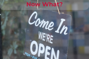 opoen sign with text I Just Launched My New Business Website—Now What